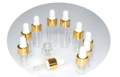 Hustar Kleine Tropfflasche, 1ml+2ml+3ml+4ml+5ml 10er-Pack Mini Glas-Tropfflaschen für Reiseflüssigkeiten
