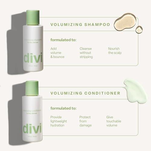 Divi Healthy Hair Goals Mini Kit – Scalp Serum, Volumizing Shampoo & Conditioner für dünner werdendes Haar (Reisegröße)