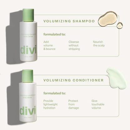 Divi Healthy Hair Goals Mini Kit – Scalp Serum, Volumizing Shampoo & Conditioner für dünner werdendes Haar (Reisegröße)