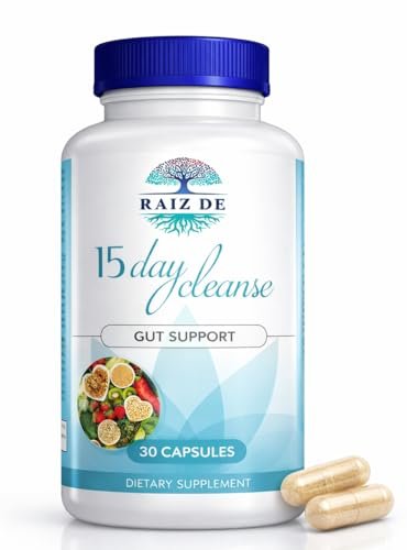 Raiz DE 15-Tage Verdauungs-Detox Darmreinigung – Sennesblätter, Cascara Sagrada, Flohsamenschalen & Probiotika | Natürliche und sanfte Darm- und Dickdarmunterstützung für Regelmäßigkeit, Blähungslinderung & natürliche Entgiftung | Vegan, Nicht-GVO