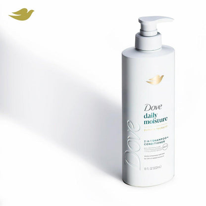Dove 2-in-1 Shampoo & Conditioner + Daily Moisture Body Wash – Tiefenhydratation für trockenes Haar und Haut (2er Set)