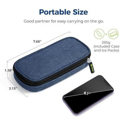 AUVON Insulin Pen Kühltasche Reiseetui mit 2 x 90g TSA-zugelassenen Kühlakkus, isolierte Kühltasche für Diabetikerzubehör, kompakt für den täglichen Gebrauch und Reisen