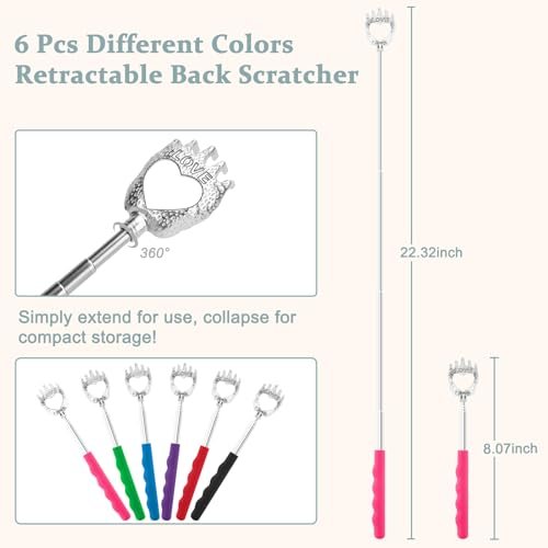 HOFASON 6er-Pack Rückenkratzer – Lustige Geschenke für Männer, Frauen, Papa – Weihnachtsgeschenke, Ostergeschenke, White Elephant Geschenke – Geburtstagsgeschenke für Mama, Papa, Ehemann, Ehefrau