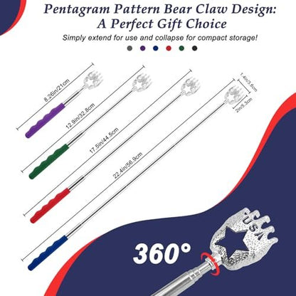 HOFASON 6-teiliger Rückenkratzer – Perfektes Vatertagsgeschenk, 4. Juli Accessoire, Geburtstagsgeschenk für Männer, Frauen, Erwachsene und Teenager – Lustiges Geschenk für Ihn