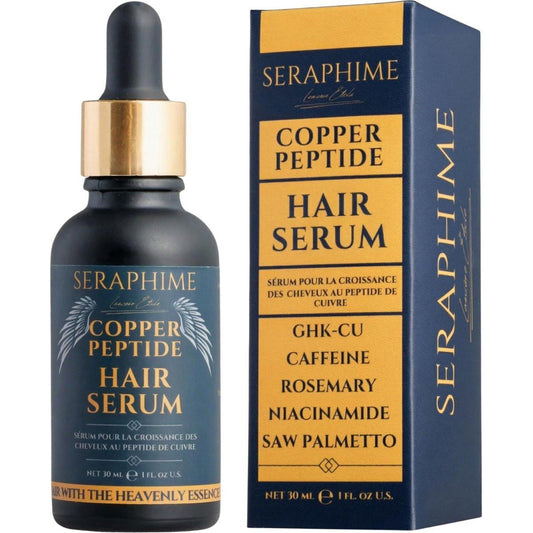 Seraphime Kupferpeptid Serum für Haarwachstum – Koffein, Niacinamid, Rosmarinöl, Sägepalmenextrakt – Haardichteserum für dünner werdendes Haar – Frauen & Männer 30 ml