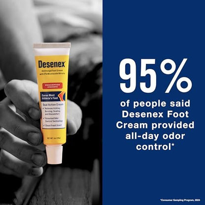 Desenex Anti-Pilz Fußcreme, verschreibungspflichtige Stärke 2% Miconazolnitrat, heilt Fußpilz, lindert Juckreiz, Brennen & Schuppen, 24h Geruchskontrolle, frischer Duft, 28g