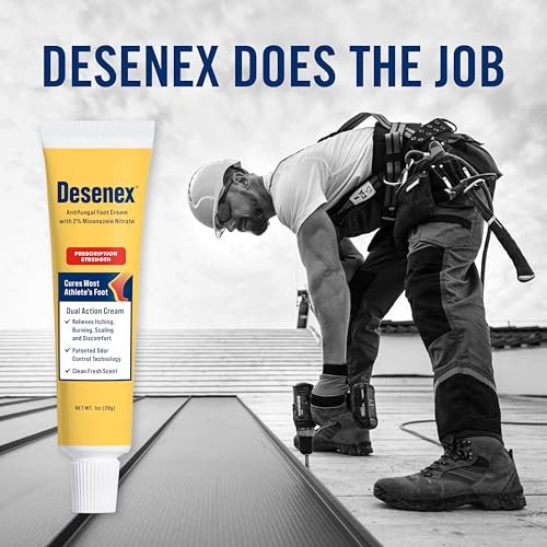 Desenex Anti-Pilz Fußcreme, verschreibungspflichtige Stärke 2% Miconazolnitrat, heilt Fußpilz, lindert Juckreiz, Brennen & Schuppen, 24h Geruchskontrolle, frischer Duft, 28g