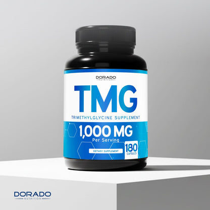 TMG Trimethylglycin Kapseln 1.000 mg pro Portion (3-Monats-Vorrat) - TMG Supplement für Homocystein-Kontrolle - als Betain Anhydrous - Vegan, Drittanbieter getestet & Non GMO - Hergestellt in USA - (180 Kapseln)