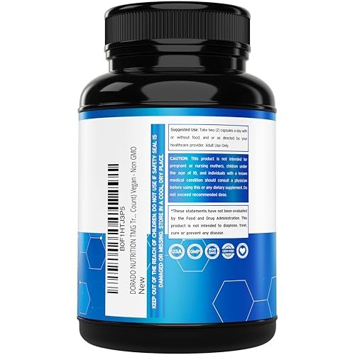 TMG Trimethylglycin Kapseln 1.000 mg pro Portion (3-Monats-Vorrat) - TMG Supplement für Homocystein-Kontrolle - als Betain Anhydrous - Vegan, Drittanbieter getestet & Non GMO - Hergestellt in USA - (180 Kapseln)