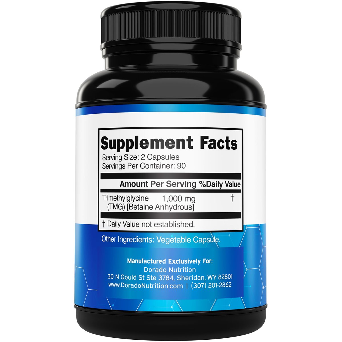 TMG Trimethylglycin Kapseln 1.000 mg pro Portion (3-Monats-Vorrat) - TMG Supplement für Homocystein-Kontrolle - als Betain Anhydrous - Vegan, Drittanbieter getestet & Non GMO - Hergestellt in USA - (180 Kapseln)