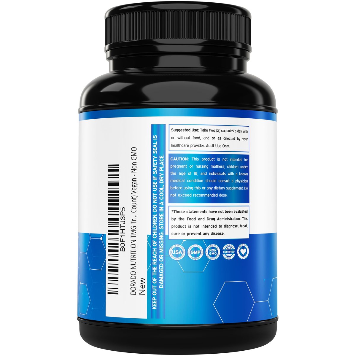 TMG Trimethylglycin Kapseln 1.000 mg pro Portion (3-Monats-Vorrat) - TMG Supplement für Homocystein-Kontrolle - als Betain Anhydrous - Vegan, Drittanbieter getestet & Non GMO - Hergestellt in USA - (180 Kapseln)