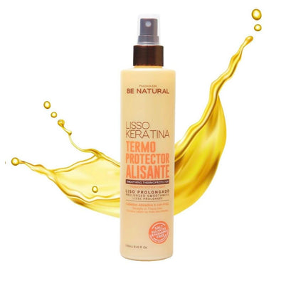 Be Natural Lisso Keratina Hitzeschutzspray für glättendes Haar, sulfatfrei, 250 ml