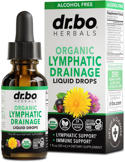 Lymphatische Drainage Tropfen – Bio Lymphsystem Unterstützung Liquid Drops mit Echinacea, Lymphknoten Detox Cleanse – 30ml Non-GMO