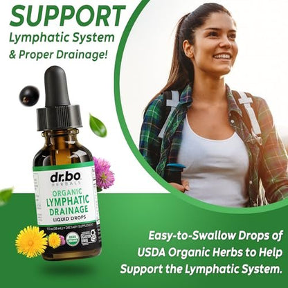 Lymphatische Drainage Tropfen – Bio Lymphsystem Unterstützung Liquid Drops mit Echinacea, Lymphknoten Detox Cleanse – 30ml Non-GMO