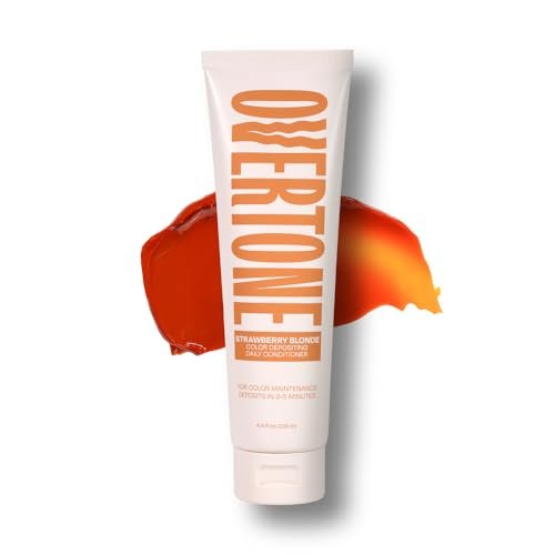 oVertone Täglicher Farbe abgebender Conditioner für Haare, Erdbeerblond: Temporäres Pigment mit Shea-, Kokos- und Avocadoöl, Feuchtigkeitsspendend, Vegan & Tierversuchsfrei, Alle Haartypen, 133 ml