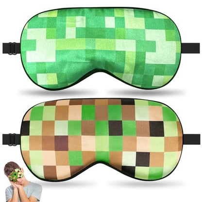 2er-Pack Schlafmaske für Kinder Jungen – Seidene Augenabdeckung mit verstellbarem Band & Lichtblockierung – Schlafbrille für Reise und Zuhause (My World)