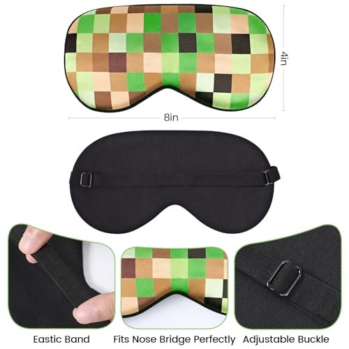 2er-Pack Schlafmaske für Kinder Jungen – Seidene Augenabdeckung mit verstellbarem Band & Lichtblockierung – Schlafbrille für Reise und Zuhause (My World)