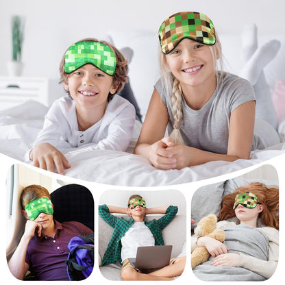 2er-Pack Schlafmaske für Kinder Jungen – Seidene Augenabdeckung mit verstellbarem Band & Lichtblockierung – Schlafbrille für Reise und Zuhause (My World)