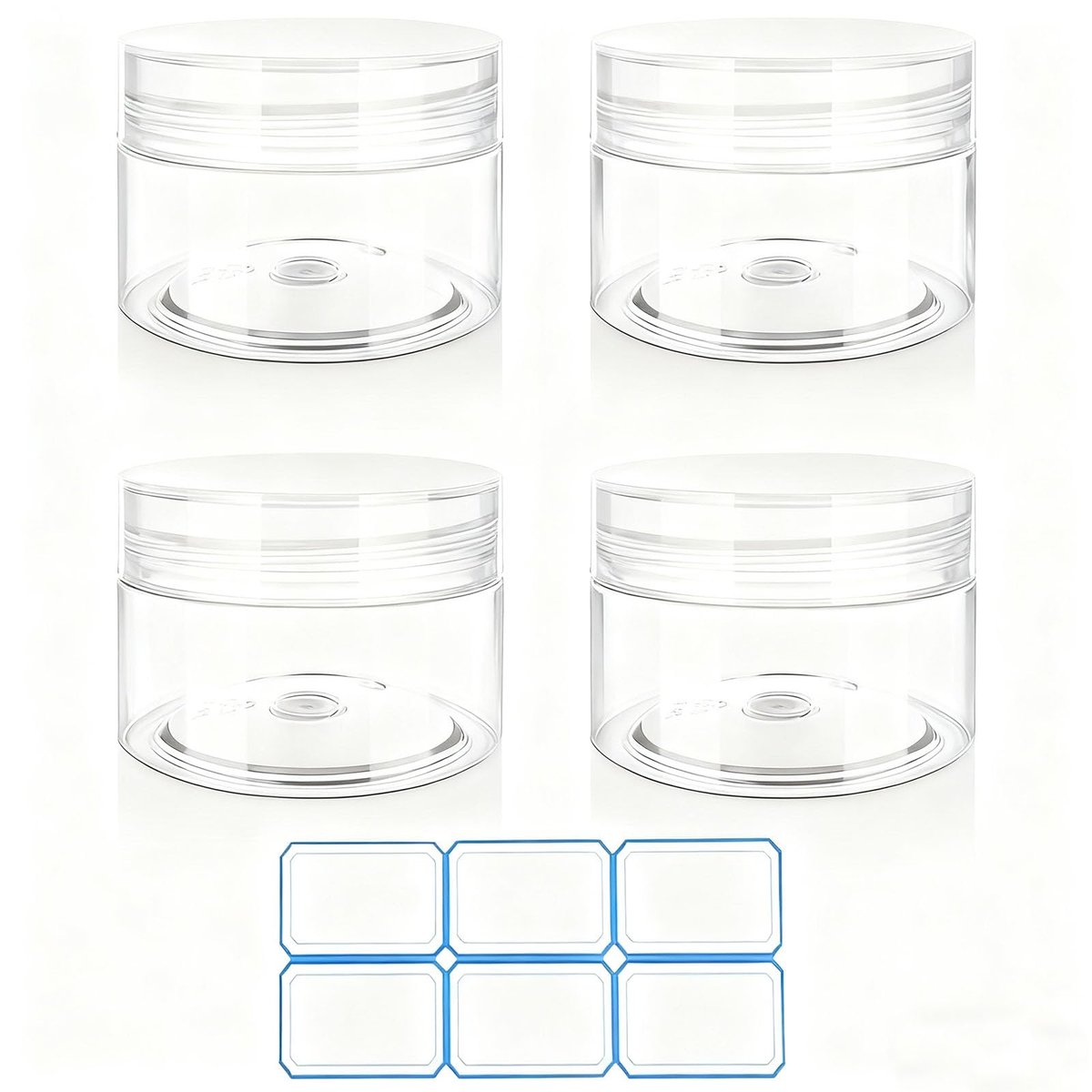 4er-Pack Reisebehälter für Cremes 30 ml – Auslaufsicher mit Etiketten