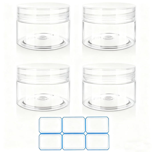 4er-Pack Reisebehälter für Cremes 30 ml – Auslaufsicher mit Etiketten