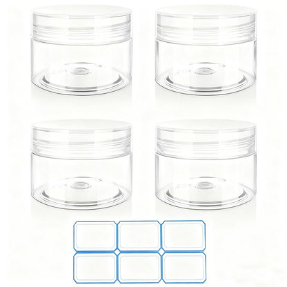 4er-Pack Reisebehälter für Cremes 30 ml – Auslaufsicher mit Etiketten