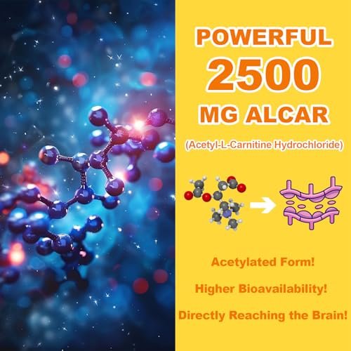 Acetyl-L-Carnitin Gummies Zuckerfrei, Premium L-Carnitin Nahrungsergänzung für Frauen & Männer, ALCAR für Energie, Muskeln, Fokus & Gehirn, Glutenfrei, Vegan, Ananasgeschmack, 60 Stück