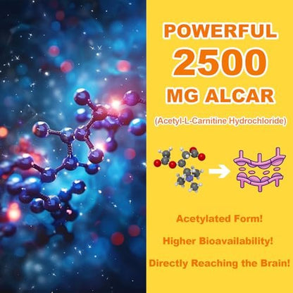 Acetyl-L-Carnitin Gummies Zuckerfrei, Premium L-Carnitin Nahrungsergänzung für Frauen & Männer, ALCAR für Energie, Muskeln, Fokus & Gehirn, Glutenfrei, Vegan, Ananasgeschmack, 60 Stück