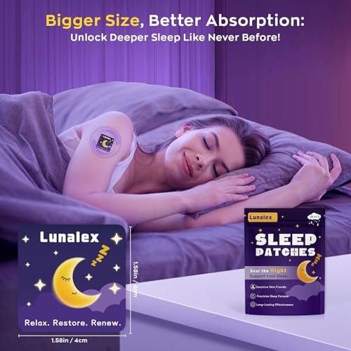 Lunalex 66 Schlafpflaster für Erwachsene Extra Stärke – Natürliche Nachtruhe mit Melatonin & Magnesium, Schnell wirkend & Lang anhaltend