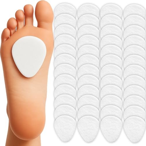 Metatarsal-Pads für Damen & Herren (48er Pack) – Ballenpolster für Schmerzlinderung, Filz-Metatarsal-Fußpolster für alle Schuharten, Morton Neurom, Ganztägiger Komfort, Einheitsgröße (6 mm Dick)
