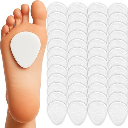 Metatarsal-Pads für Damen & Herren (48er Pack) – Ballenpolster für Schmerzlinderung, Filz-Metatarsal-Fußpolster für alle Schuharten, Morton Neurom, Ganztägiger Komfort, Einheitsgröße (6 mm Dick)