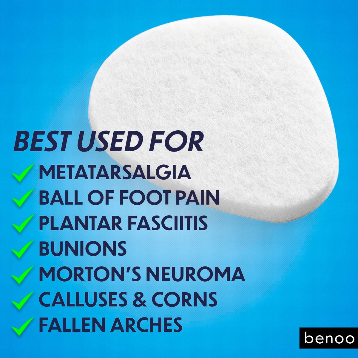 Metatarsal-Pads für Damen & Herren (48er Pack) – Ballenpolster für Schmerzlinderung, Filz-Metatarsal-Fußpolster für alle Schuharten, Morton Neurom, Ganztägiger Komfort, Einheitsgröße (6 mm Dick)
