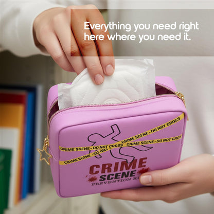 Primo Lines Perioden-Täschchen – Kompakt, Stilvoll, Diskret – Periodenbeutel für die Schule mit wasserdichtem Innenfutter – Passt Binden & Tampons – Süße Binden-Tasche für Teenager, Reisen, Schule, Mädchen Perioden Kit
