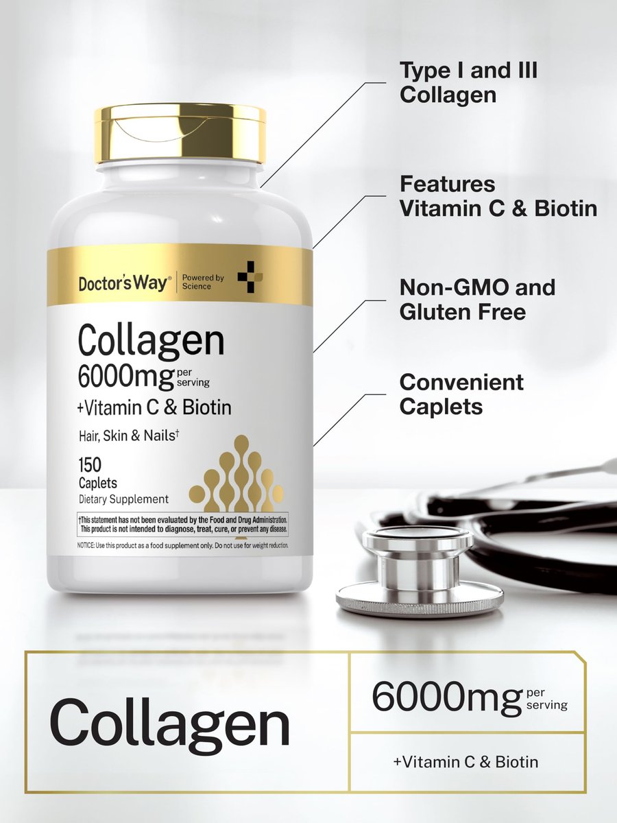 Doctor's Way Collagen Complex | 150 Kapseln | mit Vitamin C und Biotin | Nicht-GVO, glutenfrei