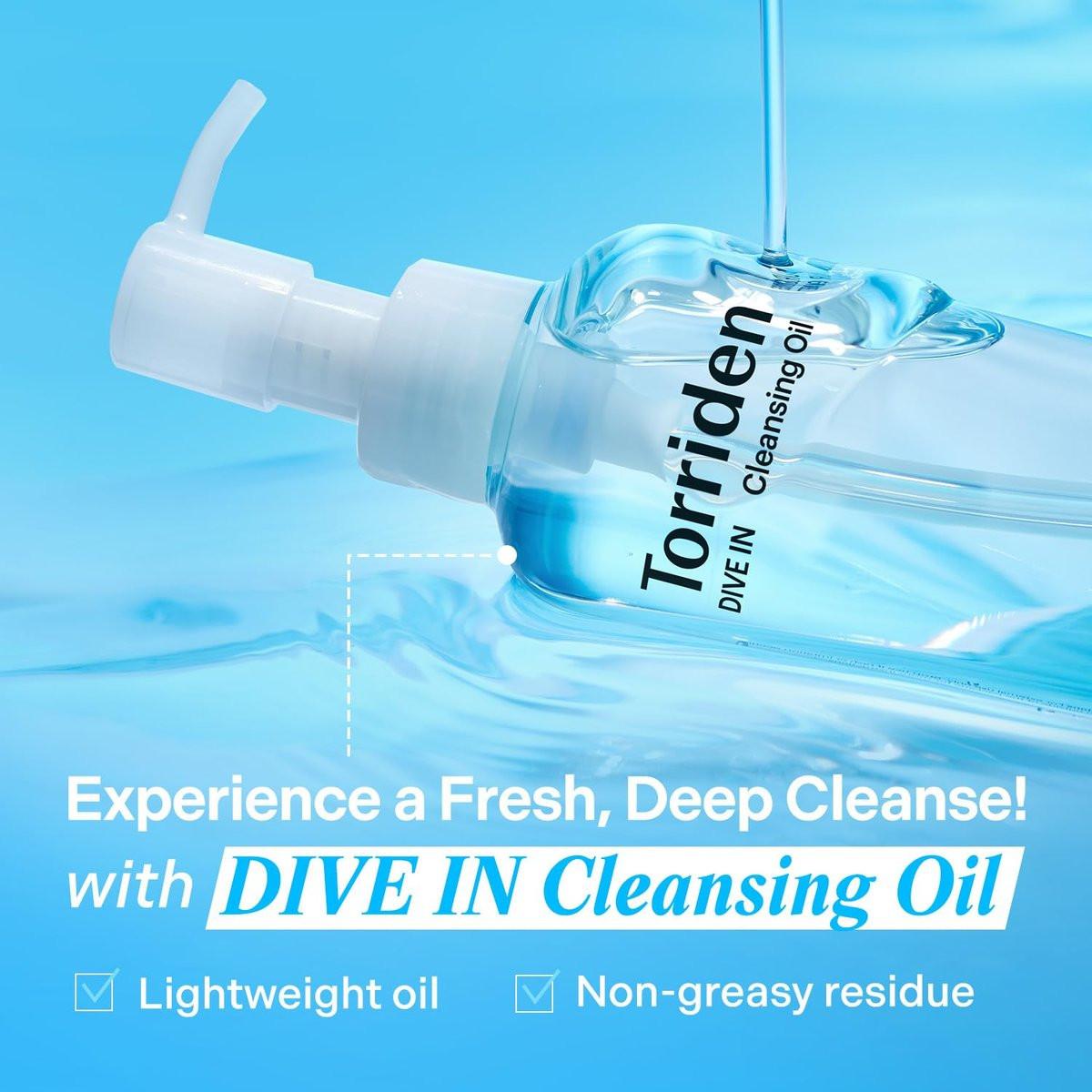Torriden DIVE IN Cleansing Oil 200ml – Sanfte Make-up-Entfernung & Tiefenreinigung für alle Hauttypen, inkl. empfindlicher Haut | Mit Hyaluronsäure, Panthenol & Allantoin