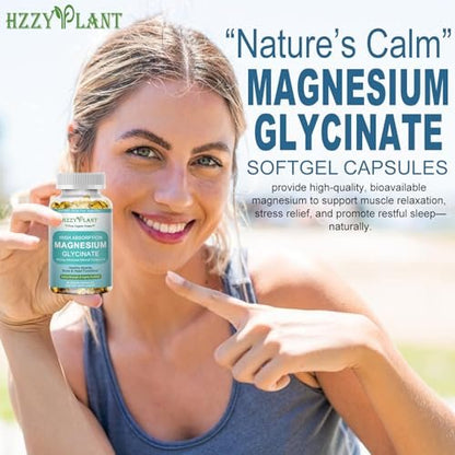 Magnesium Glycinat 500mg Weichkapseln – Hochabsorbierendes Magnesiumpräparat für Muskeln, Herz, Schlaf & Knochen, Stressabbau, Nervengesundheit & Stoffwechsel, Nicht-GVO, 2-Monatsvorrat