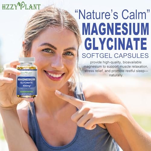 Magnesiumglycinat Weichkapseln – Hochabsorbierendes Magnesiumbisglycinat 400 mg für Muskeln, Herz, Schlaf & Knochen – Vegan, Nicht-GVO, 2 Monate Vorrat