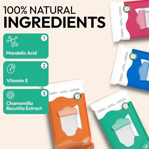 FOMIN Säurehaltige Deodorant-Tücher für Frauen - 45 Stück - Variety Pack – Hypoallergene, pH-ausgeglichene Ganzkörpertücher - Plastikfrei, Peeling & Fortschrittliche Geruchskontrolle für Achseln und Körper