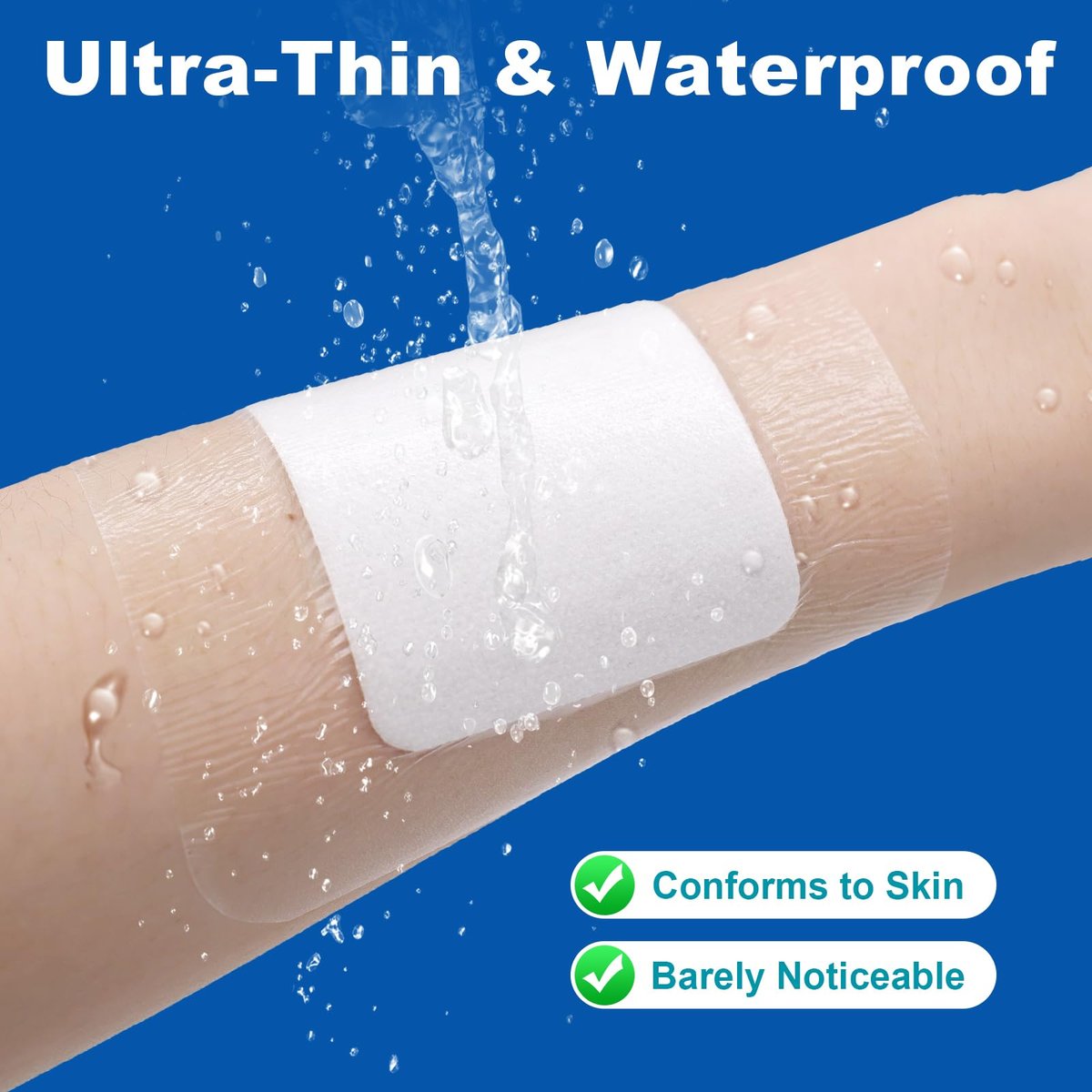 Dimora Transparente wasserdichte Wundauflage mit Polster, großes klares Klebeband für die Wundversorgung, selbstklebende postoperative Abdeckung, für IV-Schutz, Tattoo-Nachsorge, Duschschutz 4x8 Zoll, 10er-Pack