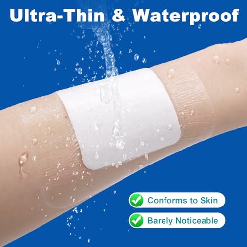 Dimora Transparente wasserdichte Wundauflage mit Polster, großes klares Klebeband für die Wundversorgung, selbstklebende postoperative Abdeckung, für IV-Schutz, Tattoo-Nachsorge, Duschschutz 4x8 Zoll, 10er-Pack