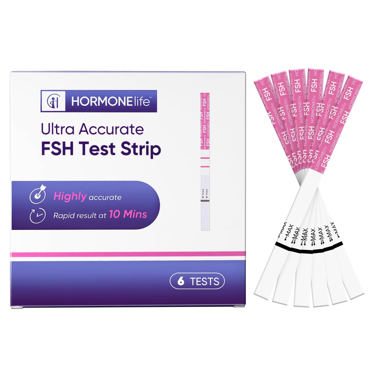 6er-Pack FSH-Teststreifen für die Wechseljahre – Menopause-Test für zu Hause, Ovarialreserve & Hormonbalance-Test