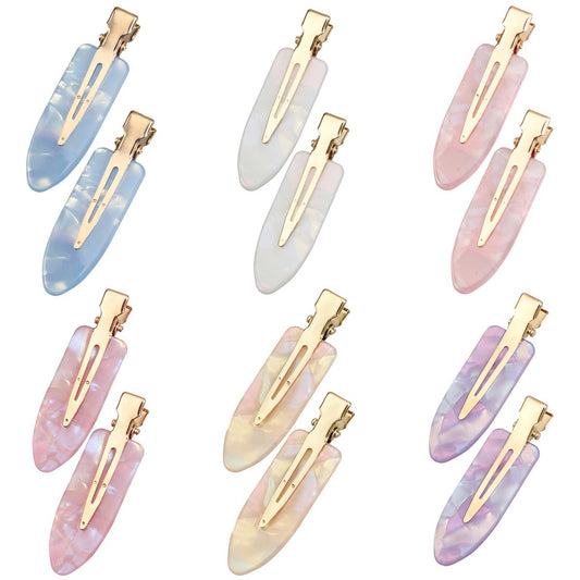 12er Pack Keine Falten Haarklammern Bunte No-Bend Haarspangen Flache Duckbill Klammern Faltenfreie Haarklammern Alligator Haarspangen Make-up Haarspangen Friseur Zubehör für Frauen Mädchen