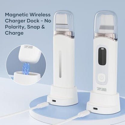 SEESOON Gesichtsreinigungsbürste Peeling, Skin Scrubber Gesichtsspatel, 4 Modi Mitesserentferner für die Tiefenreinigung mit LCD-Display, IPX7 wasserdicht - Weiß