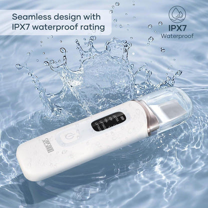 SEESOON Gesichtsreinigungsbürste Peeling, Skin Scrubber Gesichtsspatel, 4 Modi Mitesserentferner für die Tiefenreinigung mit LCD-Display, IPX7 wasserdicht - Weiß