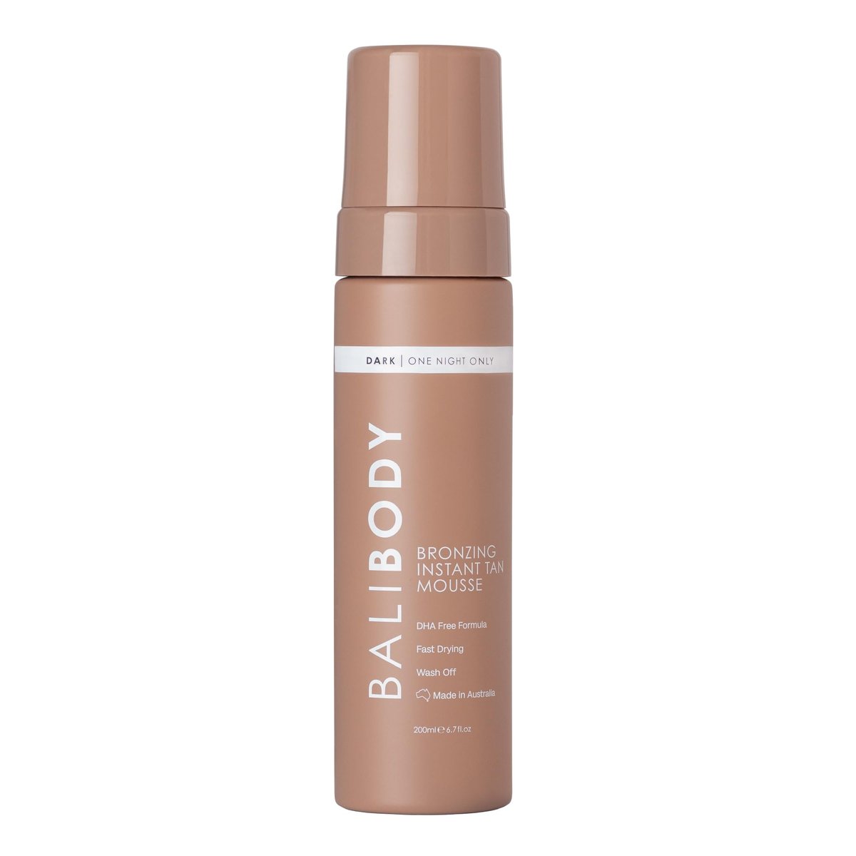 Bali Body Instant Tan Mousse – Waschbarer Selbstbräunungsschaum, streifenfrei mit schnelltrocknendem Finish | Schokoladenfarbene Körper-Make-up für einen natürlichen Glanz | 200 ml/6,7 oz