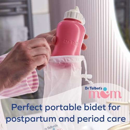 Dr. Talbot's Postpartale Peri-Flasche mit Tragetasche - (2er-Pack) 12,2 fl oz - Silikon-Peri-Sprühflasche für Mütter