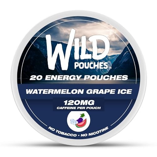 Wild 120mg Koffein-Pouches Nikotinfrei Wassermelone Traube Eis – 20 Energy Pouches – Koffein-Pouch