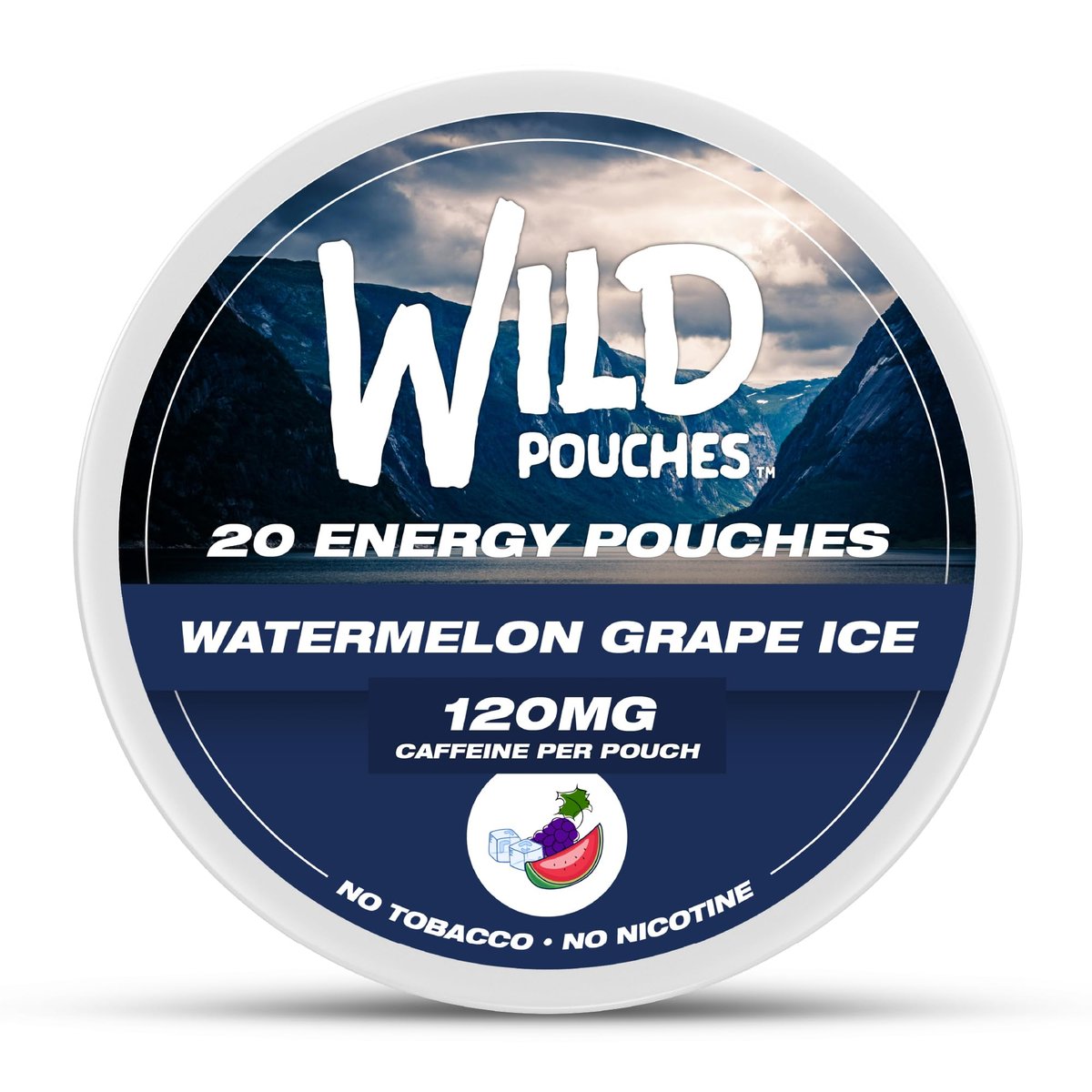 Wild 120mg Koffein-Pouches Nikotinfrei Wassermelone Traube Eis – 20 Energy Pouches – Koffein-Pouch