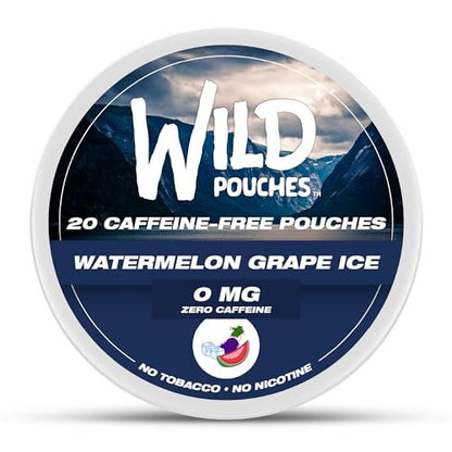 Wild 0mg Nikotinfreie Beutel ohne Koffein Wassermelone Traube Eis – 20 koffeinfreie Beutel