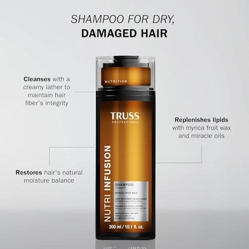 TRUSS Nutri Infusion Haarshampoo für Frauen - Reinigendes Shampoo für trockenes, geschädigtes Haar - Stellt das natürliche Feuchtigkeitsgleichgewicht mit Myrica-Fruchtwachs und Wunderölen wieder her (300 ml)
