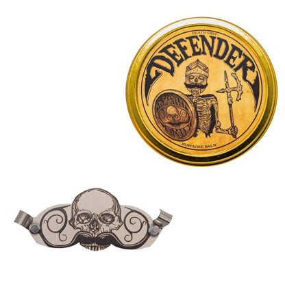 THE VINTAGE GROOMING CO. Defender Bartwachsbalsam & Barttrinkhilfe Set | 60g Bartwachs & Trinkschutz für den Bart